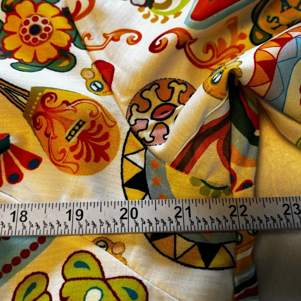 Boho‎ Retro Paisley Print Zip Up Tie Waist Dress XL - Picture 5 of 10